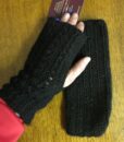 black crochet mitts